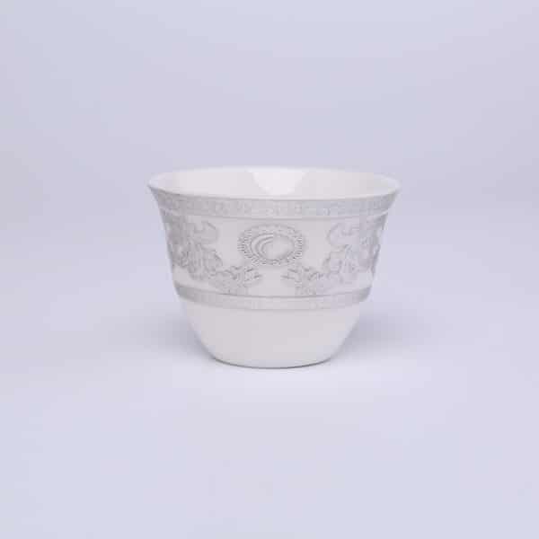 Classic Silver Pattern Ceramic Kawa Cup: CA0248